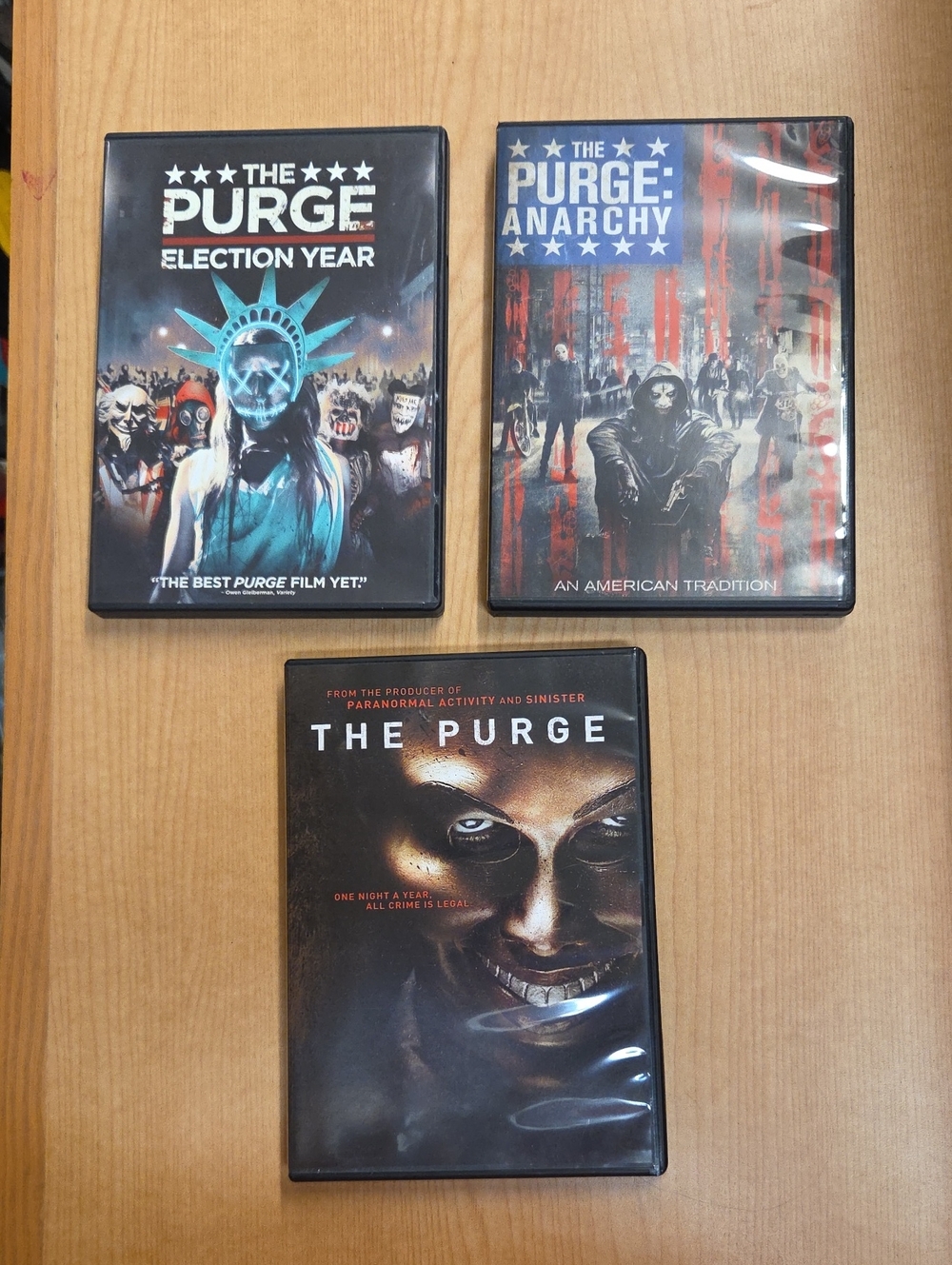 DVD Lot of 3:The Purge(anarchy, Election Year, Purge)